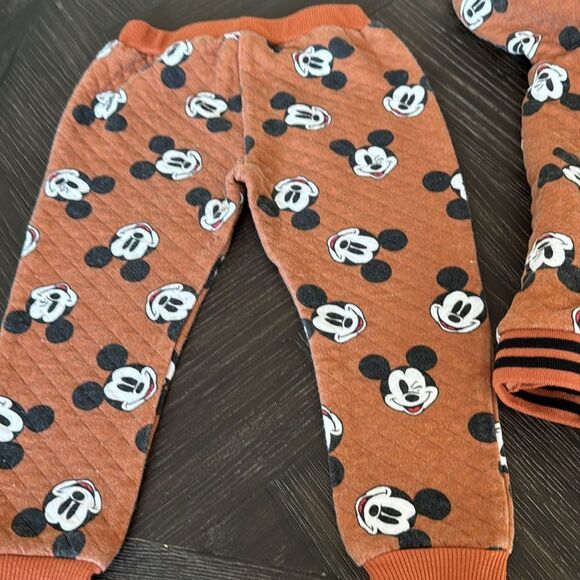 Mickey Mouse sweatsuit, sweatpants, jacket, mickey ears, brown, black, size 24m - Picture 6 of 6